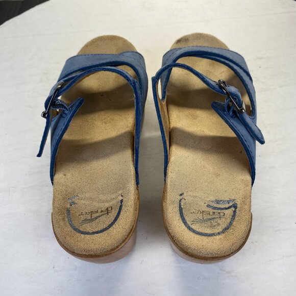 Dansko Women's Susie Platform Cork Wedge Sandal,Buckle, Blue Size 36,Clog - Picture 9 of 16